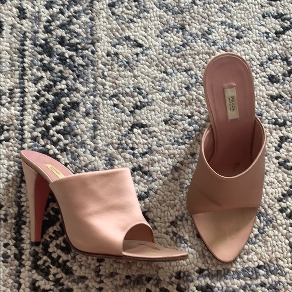 Prada Mauve Satin Slide Mule Heel